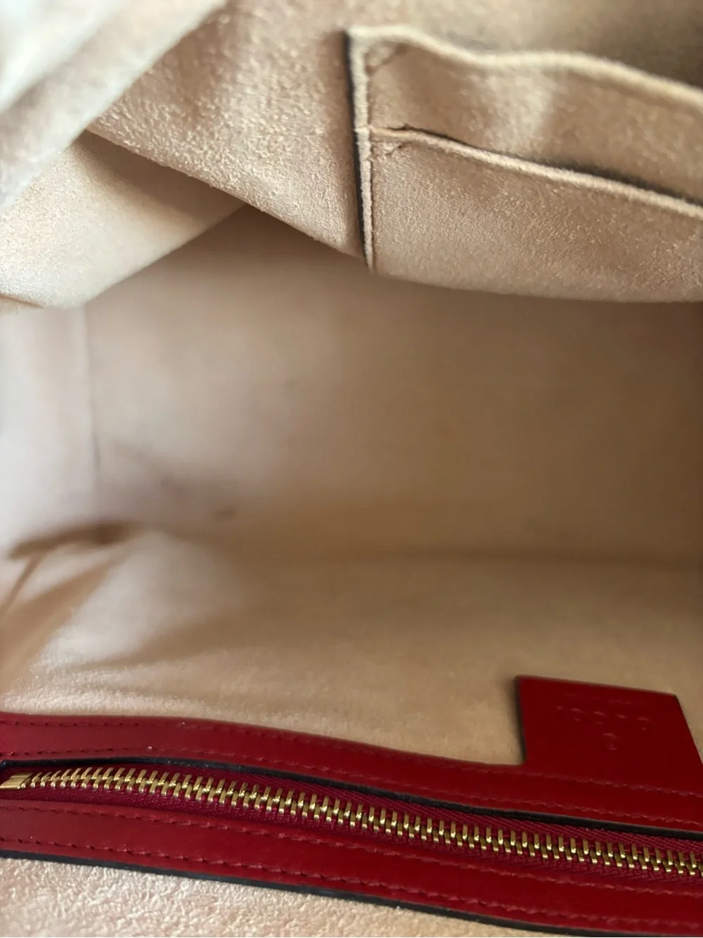 Gucci Red Embossed Leather Satchel with Shoulder Strap